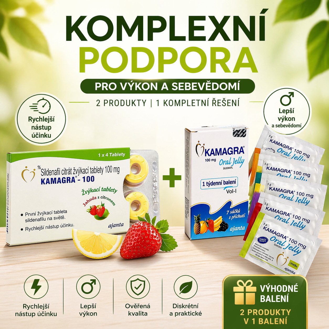 Kamagra POLO ovocné bonbóny + Oral Jelly AKCE 1+1